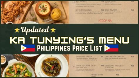 ka tunying's menu|Ka Tunying's Menu Prices Philippines 2024 [Updated] — All .
